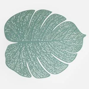 Suport farfurie din PVC, formă de frunză, verde, 39x31,5 cm