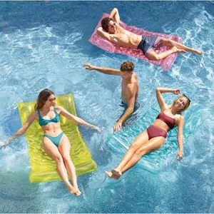 Saltea gonflabila cu perna integrata, 173x89 cm, 3 camere de aer