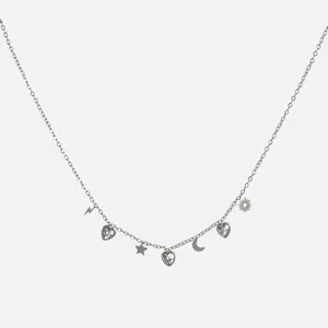Colier Argintiu cu Charms pentru Femei – poza 3