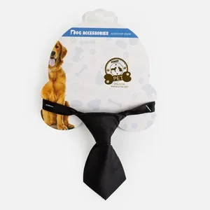 Cravată neagră pentru câine, mărime reglabilă, 10 cm – poza 4