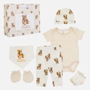 Set Cadou Nou-Nascit Bumbac Ursuleți - 8 Bucăți