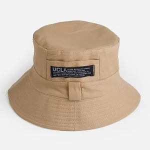 Palarie Bucket din Bumbac Bej pentru Barbati