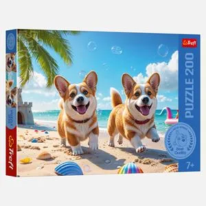 Puzzle cu Căței pe Plajă, 200 Piese, Multicolor