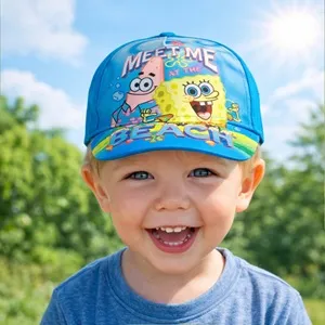 Șapcă de vară pentru copii, Bleu, cu model Sponge Bob, Mărimea 54 – poza 3