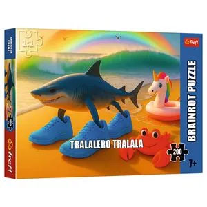 Puzzle pentru copii, 200 piese, Rechin cu pantofi, Multicolor