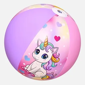 Minge gonflabilă de plajă cu model unicorn, roz și mov, 51 cm – poza 3