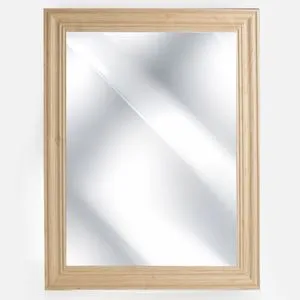 Oglinda de perete din lemn, 63x83cm, maro, montare verticala