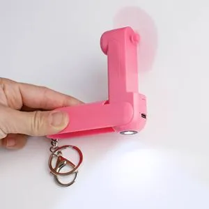 Breloc cu Ventilator Mini și Lanternă, Roz