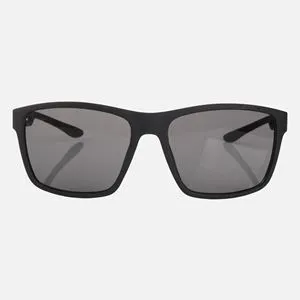 Ochelari de Soare Rectangulare Negri cu Ramă în Cauciuc