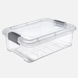 Cutie de depozitare plastic transparenta 1,5L cu mânere