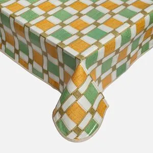 Fata de masa PVC cu model in carouri, 180x140 cm, Bej