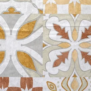Față de masă plastifiată 180x140 cm, model geometric portocaliu – poza 4