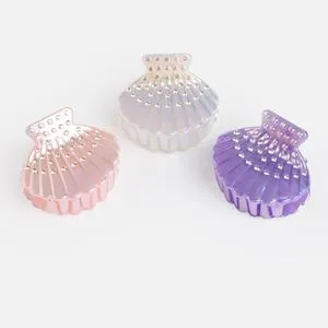 Set 3 Clame de Par cu Forma de Scoica, Detaliate cu Strasuri