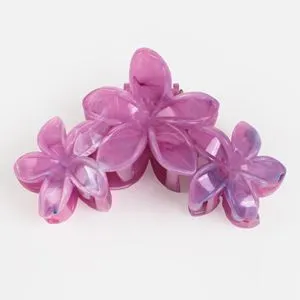 Clamă de păr cu flori, Efect Marble, Lila, 10 cm