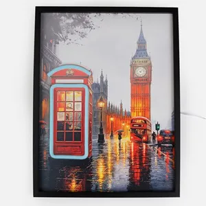 Tablou decorativ cu iluminare neon Londra 30x40 cm – poza 4