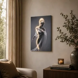 Tablou decorativ cu iluminare LED Neon, model femeie, 40x60 cm – poza 3