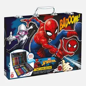Trusa Deluxe de Colorat Spiderman cu 100 Accesorii Multicolor