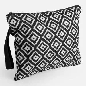 Portfard cu Model Aztec, Negru, 33x27cm