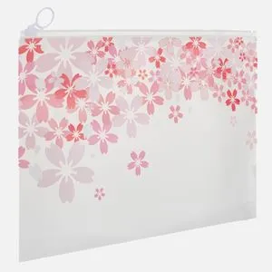 Portfard tip plic, Alb, Model Floral, 30x21 cm