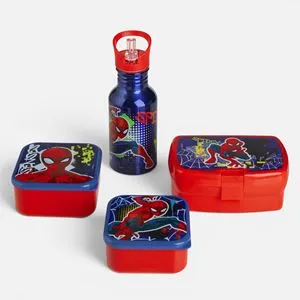 Set Sticla și Caserole Spiderman - 4 piese pentru copii