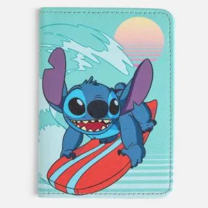 Husa pentru pașaport și carte de identitate cu model Stitch albastru