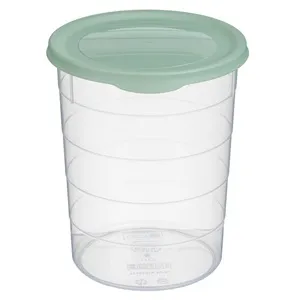 Caserola transparenta cu capac verde menta pentru transport și depozitare alimen