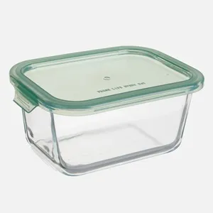 Caserola din Sticla cu Capac Verde 900ml