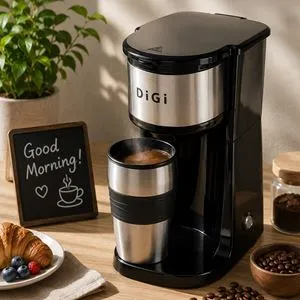 Cafetieră cu Cană Termos 450 ml, Neagră
