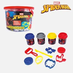Set Plastilina cu Accesorii Spiderman, 4 x 50g, Multicolor