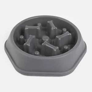 Bol Hrănire Lentă pentru Câini și Pisici, Gri, 500 ml