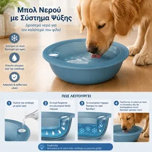 Bol pentru apă cu perete dublu, 500 ml, albastru – poza 3