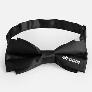 Papion Textil Negru Groom pentru Evenimente