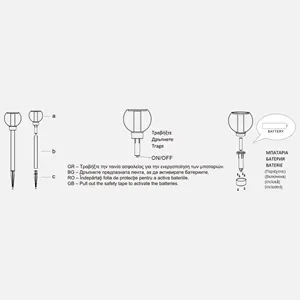 Felinar solar de grădină cu glob din sticlă fumurie, 29 cm, LED alb cald – poza 5