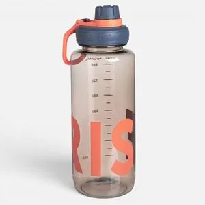 Sticlă de apă din plastic, 1L, Gri fumuriu, cu capac și mâner