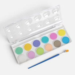 Acuarele solide culori pastel cu pensula, 12 culori
