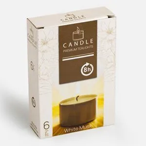 Lumanari tip pastila parfumate White Musk, Set 6 buc, 4x2 cm