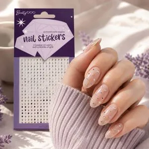 Strasuri autocolante pentru unghii, set mixt, culori variate