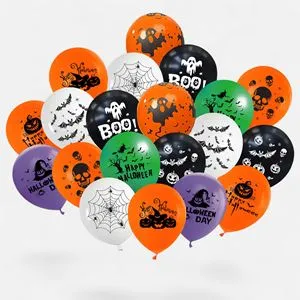 Set Baloane Halloween Dovleac Fantoma & Lilieci 30cm