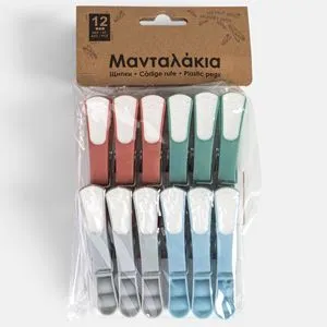 Set 12 clești albi cu 4 culori pentru lucrări manuale și bricolaj