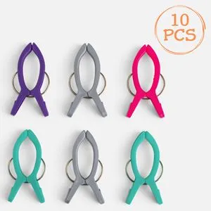 Cleme pentru sezlong 9 cm, set 10 bucăți, culori variate