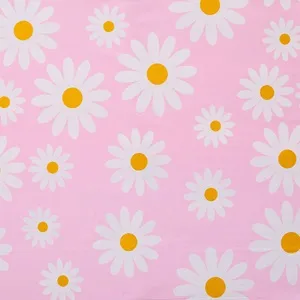 Față de masă roz din plastic cu model margarete, 180x120 cm – poza 4