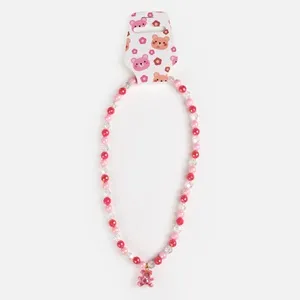 Colier cu Margele Cristal și Charm Ursulet pentru Fete – poza 4