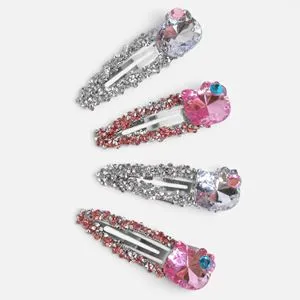 Clame de Par cu Pisici Crystal pentru Copii, 5cm, Set 4 Bucăți
