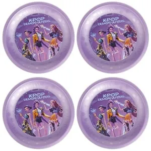 Farfurii de petrecere din plastic lila cu model K-POP Demon Hunters