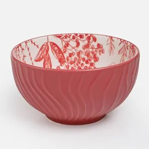 Bol Rotund cu Design Floral în Relief - Dimensiune 6,5x12 cm