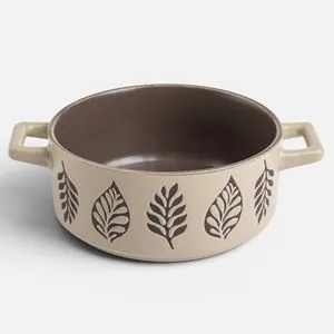Bol pentru supă din New Bone cu decor frunze în relief