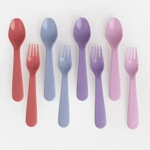 Set Furculite & Linguri de Plastic  de Diverse Culori 16cm - 8buc – poza 2