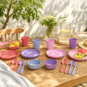 Set Furculite & Linguri de Plastic  de Diverse Culori 16cm - 8buc – poza 3