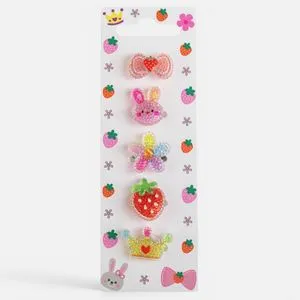 Set 5 Inele cu Strass și Efect Frosty pentru Copii, Mărime Reglabilă