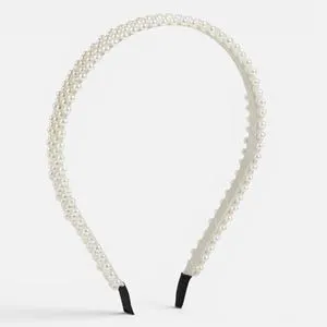 Coronita pentru păr cu margini albe, accesoriu elegant pentru femei
